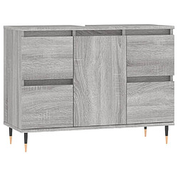 Maison Chic Armoire salle de bain,Meuble de rangement de salle de bain,Meuble haut sonoma gris 80x33x60 cm bois d'ingénierie -GKD766276