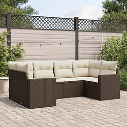 Maison Chic Salon de jardin avec coussins 6 pcs, Ensemble Tables et chaises de jardin, marron résine tressée -GKD348968