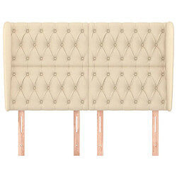 Avis Maison Chic Tête de lit scandinave avec oreilles,meuble de chambre Crème 147x23x118/128 cm Tissu -MN74007