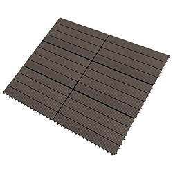 vidaXL Carreaux de terrasse 6 pcs WPC 60x30 cm 1,08 m² Marron foncé