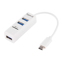 Wewoo 2 en 1 USB-C / blanc Type-C 3.1 vers USB 2.0 COMBO 3 Ports HUB + lecteur de carte TF 