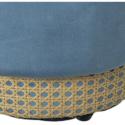 Pouf Alexandra House Living Bleu Velours Bois 35 x 27 x 35 cm