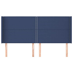 Avis Maison Chic Tête de lit moderne avec oreilles pour chambre - Décoration de lit Bleu 183x16x118/128 cm Tissu -MN73509