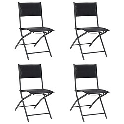 vidaXL Chaises de jardin pliables lot de 4 Acier et textilène