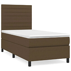 Maison Chic Lit adulte- Lit + matelas,Sommier à lattes de lit avec matelas Marron foncé 90x190 cm -GKD16931