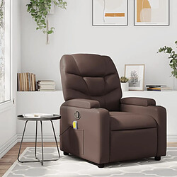 Maison Chic Fauteuil de massage inclinable,Fauteuil luxe de relaxation Marron Similicuir -MN33045