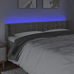 Acheter Maison Chic Tête de lit scandinave à LED,meuble de chambre Gris clair 163x16x78/88 cm Velours -MN10222