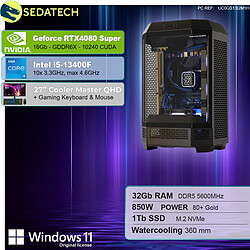 Sedatech Pack PC Gamer Pro V360 • Intel i5-13400F • RTX4080 Super • 32Go DDR5 • 1To SSD M.2 • Windows 11 • Moniteur 27"