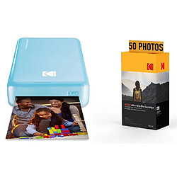 KODAK Pack Imprimante Photo Printer PM220 et cartouche MSC50 - Photos 5.4 * 8.6 cm, WIFI, Compatible avec iOS et Android - Bleu - BLEU