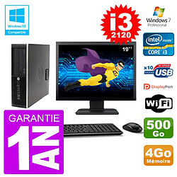 PC HP 6200 SFF Ecran 19" Intel i3-2120 RAM 4Go Disque 500Go Graveur DVD Wifi W7 · Occasion 