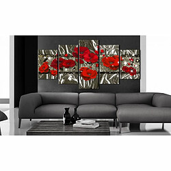 Paris Prix Tableau Imprimé Coquelicots Argentés 100 x 200 cm