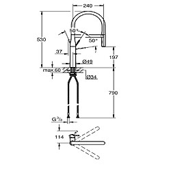 Avis Grohe Mitigeur monocommande evier semi-professionnel avec douchette Essence