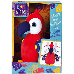 JEMINI Tropi Birds Peluche perroquet ara rouge qui répete et se dandine +/- 20cm