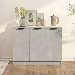 Maison Chic Buffet,Meuble de Rangement,commode pour salon,Cuisine Gris béton 90,5x30x70 cm Bois d'ingénierie -MN72451