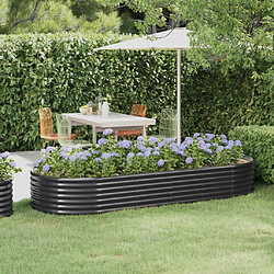 Maison Chic Jardinière,Lit surélevé de jardin - Bac à fleurs - pot de fleur Acier enduit de poudre Anthracite -GKD72654