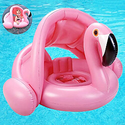 BESTA Anneau de natation pour bébé Flamingo avec protection solaire, aide à la nage pour bébé, anneau de natation pour bébé gonflable, anneau de natation pour piscine pour bébé, anneau de natation gonflable pour enfants, bébés, anneau de natation pour enfants 