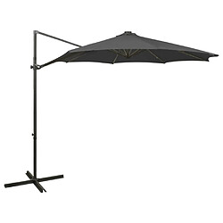 vidaXL Parasol déporté avec mât et lumières LED Anthracite 300 cm