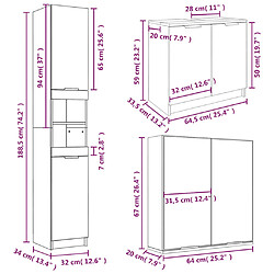 vidaXL Ensemble d'armoires salle de bain 3 pcs blanc bois d'ingénierie pas cher