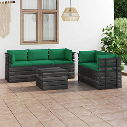 Maison Chic Salon palette de jardin 6 pcs avec coussins,Table et Chaises d'extérieur,Mobilier de jardin Bois de pin massif -MN23232