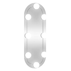 Maison Chic Miroir mural avec lumières LED | Miroir Décoration pour Maison Salle de Bain 15x40 cm verre ovale -GKD71748