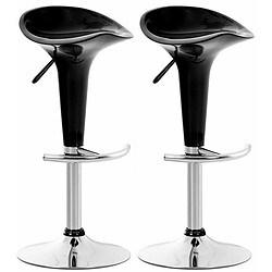 Decoshop26 Lot de 2 tabourets de bar design noir pivotant et hauteur réglable TDB10029 