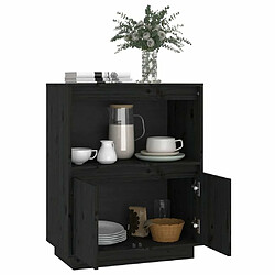 Acheter Maison Chic Buffet,Meuble de Rangement,commode pour salon,Cuisine Noir 60x34x75 cm Bois massif de pin -MN57031