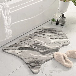 LUUCOZK Tapis de bain antidérapants absorbants à séchage rapide, tapis de décoration de salle de bain-gris-60 x 90cm 