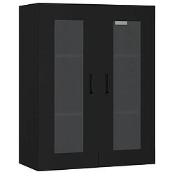 Maison Chic Armoire murale suspendue,Meuble de Rangement pour salon,cuisine Noir 69,5x34x90 cm -MN35028