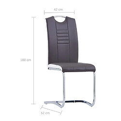 vidaXL Chaises à manger cantilever lot de 4 gris similicuir pas cher