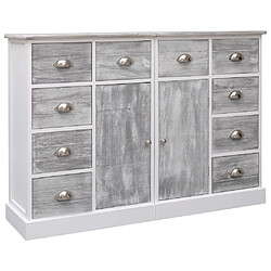 Maison Chic Buffet commode,console avec 10 tiroirs pour rangement Gris 113x30x79 cm Bois -MN35348