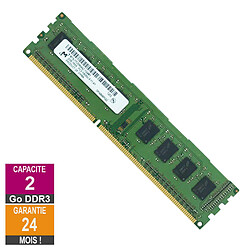 Barrette Mémoire 2Go RAM DDR3 Micron MT8JTF25664AZ-1G4M1 DIMM PC3-10600U - Reconditionné