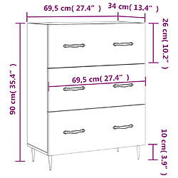 vidaXL Buffet chêne marron 69,5x34x90 cm bois d'ingénierie pas cher