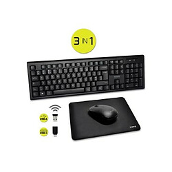 Avis PORT Pack Souris Bureau Sans Fil 4 Boutons avec Clavier et Tapis Noir