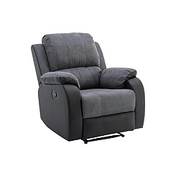 Acheter Vente-Unique Fauteuil relax en microfibre et simili gris et noir BRODY