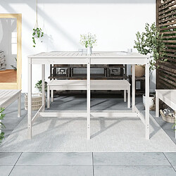 Avis Maison Chic Table de jardin | Table d'extérieur blanc 159,5x82,5x110 cm bois massif de pin -GKD49690