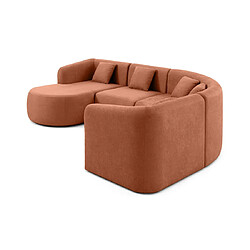 Lisa Design Ikare - canapé modulable d'angle gauche - 5 places - avec méridienne - en tissu Ikare - canapé modulable d'angle gauche - 5 places - avec méridienne - en tissu - Terracotta