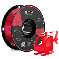 None Filament PETG ERYONE pour imprimante 3D 1,75 mm Tolérance 0,03 mm 1 kg/bobine - Rouge transparent 