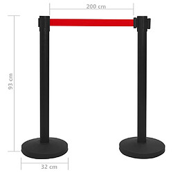 Acheter vidaXL Colonne avec bande de barrière d'aéroport Inox Noir