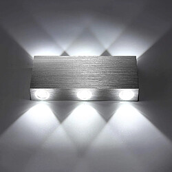 Universal L'alliage d'aluminium moderne s'allume 6 lumières murales LED éteignent les lumières Luminaire chambre d'hôte couloir, blanc cool 