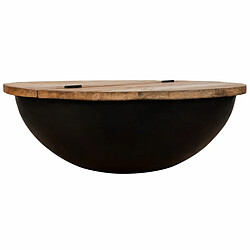 Table Basse Alexandra House Living Noir Fer Bois de manguier 86 x 30 x 86 cm