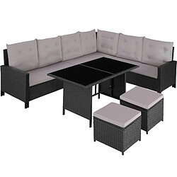 Tectake Canapé de jardin BARLETTA modulable, Modell 2022 - noir/gris