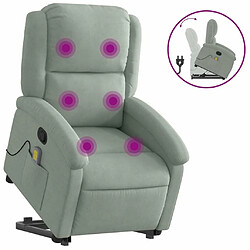 Maison Chic Fauteuil Relax pour salon, Fauteuil de massage inclinable Gris clair Velours -GKD60235