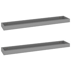 vidaXL Étagères murales Loggia 2 pcs Gris 80x15x4 cm MDF