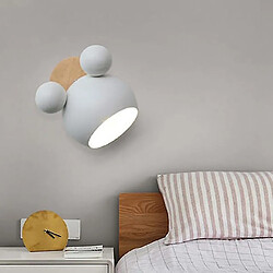 Universal Applique murale nordique aluminium mickey hills chambre d'enfant s'allume lampe murale intérieure moderne luminaire e27 luminaire créatif (blanc) 