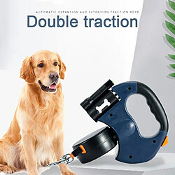 Universal Double corde pour chien avec corde pour animal de compagnie légère et retractable double corde pour animal de compagnie tournante portable Fourniture de 2 chiens pour marcher | pas cher