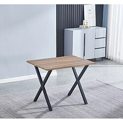 Pegane Ensemble de table de cuisine + 2 tabourets en MDF avec pieds en métal noir