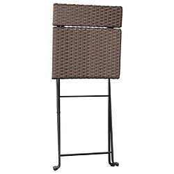 Maison Chic Lot de 4 Chaises de bistrot pliantes Marron Résine tressée et acier -GKD73470 pas cher