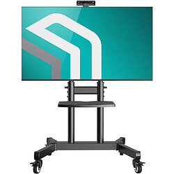 ONKRON Support TV Roulettes pour 50 - 90 Pouces TV, Ecran Mobile sur Pied Poids jusqu'à 90 kg, Meuble TV Roulette Hauteur Réglable VESA 200x200 - 800x600/Chariot Support TV Inclinable TS1891-B Noir 