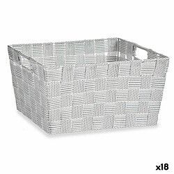 Kipit Panier Multi-usages Blanc Tissu 30,4 x 14 x 20 cm (18 Unités) 