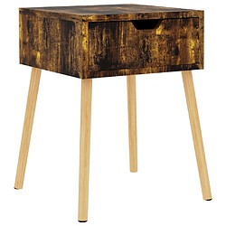 vidaXL Table de chevet chêne fumé 40x40x56 cm Bois d'ingénierie